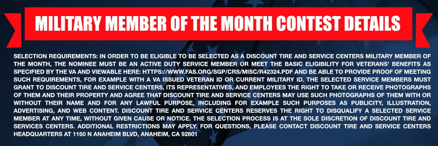 Veteran or Service Member of the month