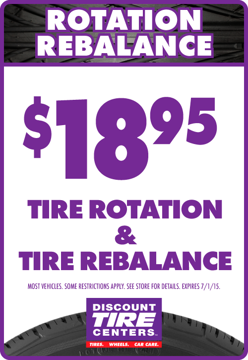 Discount Tire Centers recommends that you rotate your tires every 5,000 miles.  Stop in and take advantage of this great daeal.